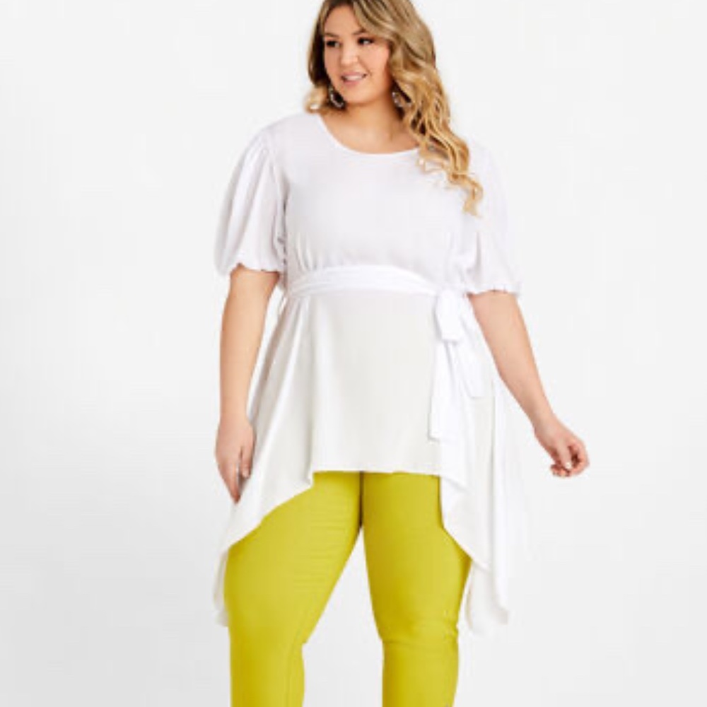 Ashley Stewart Belted Puff Sleeve Tunic Size 22/24